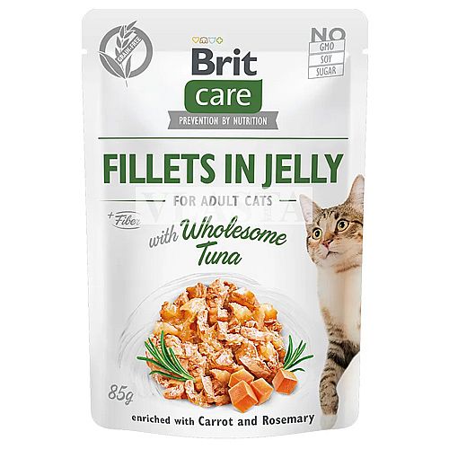 Kapsa Brit Care Cat Fillets in Jelly 85g with Wholesome Tuna (DE,EL,ES,FR,IT,HE,HR,LT,SR)