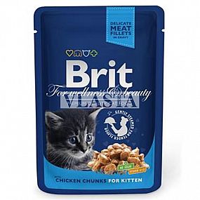 Kapsa Brit Premium Cat 100g Chicken Chunks for Kitten