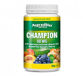 Agrobio Champion 50WP 1kg na choroby rajčat, brambor, broskvoní, cibule, česneku, hrušní, jabloní, meruňky