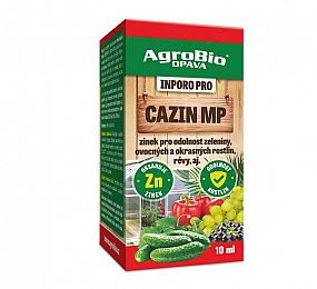 Agrobio Inporo Cazin MZ 10ml přírodní přípravek s obsahem zinku a skořice snižuje výskyt svilušky, molice, třásněnek, padlí, skvrnitost a houbových chorob