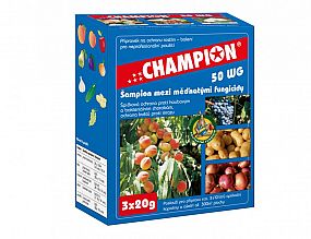 Lovela Champion 50WG 3x20g na choroby rajčat, brambor, broskvoní, cibule, česneku, hrušní, jabloní, meruňky