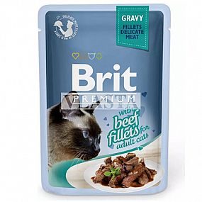 Kapsa Brit Premium Cat Delicate Fillets 85g in Gravy with Beef