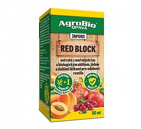 Agrobio Inporo Red Block 50ml přírodní přípravek s biologickým uhlíkem, jódem proti moniliové spále, hnilobě, plísni rajčat, okurek a cibule