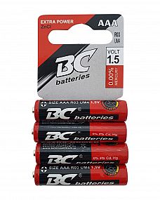 BC Baterie Extra Power zinkochloridová mikrotužková AAA 1,5V 4ks